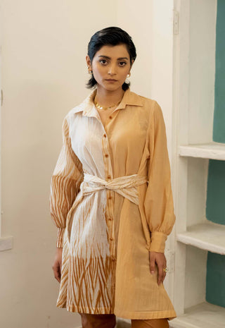 The Loom Art-White Burnt Shell Shirt-INDIASPOPUP.COM