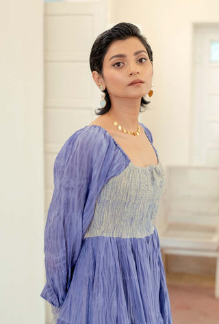 The Loom Art-Blue Serene Dream Dress-INDIASPOPUP.COM