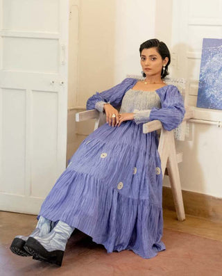 The Loom Art-Blue Serene Dream Dress-INDIASPOPUP.COM