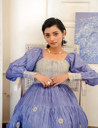 The Loom Art-Blue Serene Dream Dress-INDIASPOPUP.COM