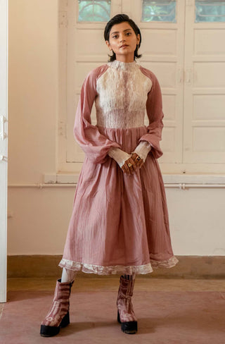 The Loom Art-Dusty Blush Dress-INDIASPOPUP.COM