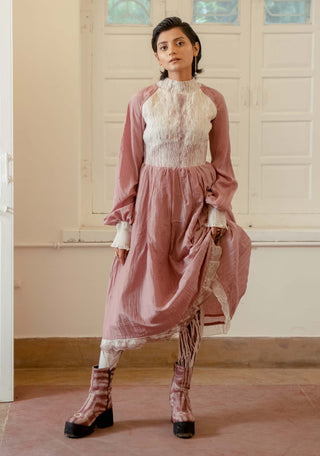 The Loom Art-Dusty Blush Dress-INDIASPOPUP.COM