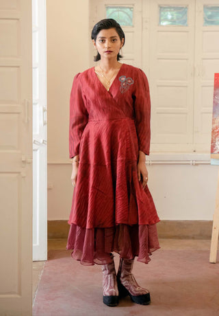The Loom Art-Red Twilight Dress-INDIASPOPUP.COM