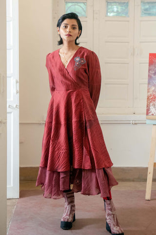 The Loom Art-Red Twilight Dress-INDIASPOPUP.COM