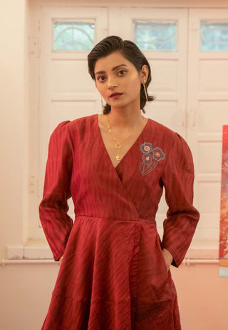 The Loom Art-Red Twilight Dress-INDIASPOPUP.COM