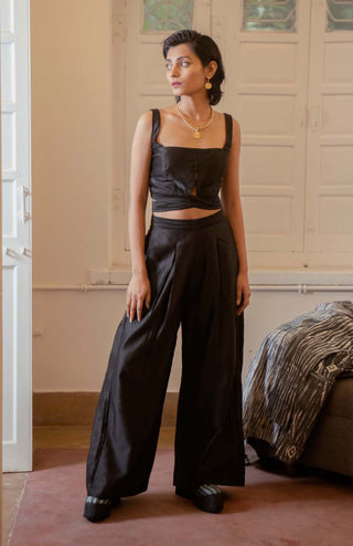 The Loom Art-Black Luna Blazer With Pant And Top-INDIASPOPUP.COM