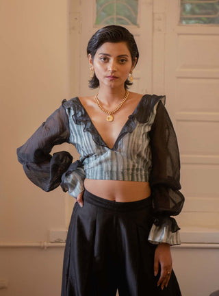 The Loom Art-Black Luna Crop Top-INDIASPOPUP.COM