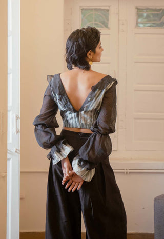 The Loom Art-Black Luna Crop Top-INDIASPOPUP.COM