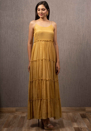 Gazal Mishra-Yellow Tier Dress-INDIASPOPUP.COM