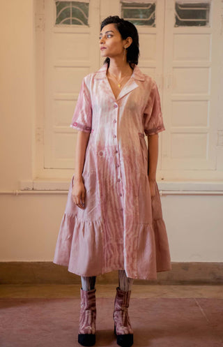 The Loom Art-Coral Rust Dress-INDIASPOPUP.COM