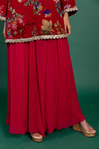Varun Bahl-Fuchsia Pink Printed Sharara Set-INDIASPOPUP.COM