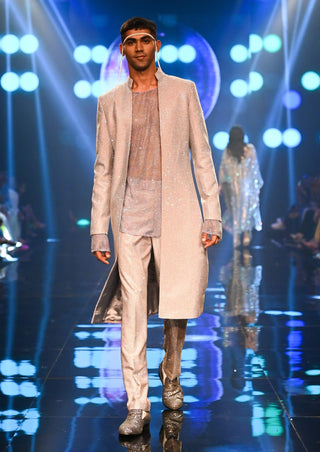 Itrh Men-Periwrinkle Embellished Sherwani And Pant Set-INDIASPOPUP.COM