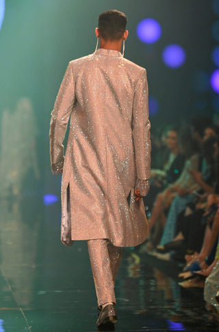 Itrh Men-Periwrinkle Embellished Sherwani And Pant Set-INDIASPOPUP.COM