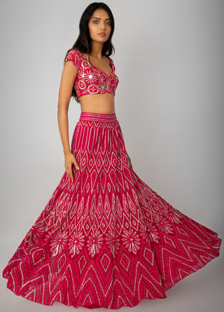 Ritika Mirchandani-Fuchsia Pink Lehenga Set-INDIASPOPUP.COM