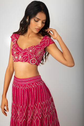 Ritika Mirchandani-Fuchsia Pink Lehenga Set-INDIASPOPUP.COM