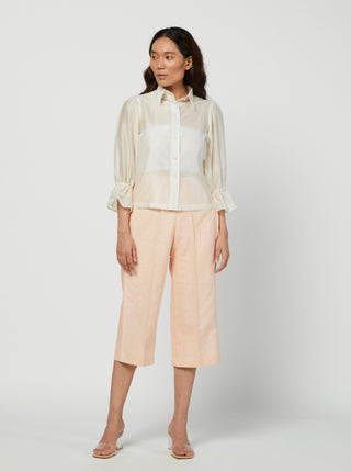 Meadow-White Gardenia Silk Shirt-INDIASPOPUP.COM