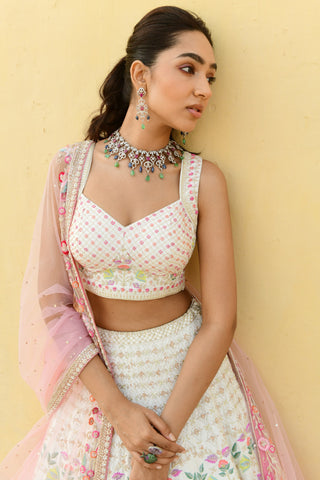 Chamee And Palak-Hope White Silk Embroidered Lehenga Set-INDIASPOPUP.COM