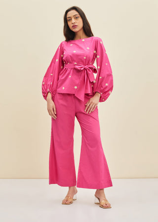 Meadow-Fuchsia Pink Ida Co-Ord Set-INDIASPOPUP.COM