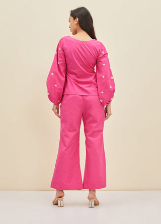 Meadow-Fuchsia Pink Ida Co-Ord Set-INDIASPOPUP.COM