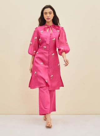 Meadow-Fuchsia Pink Ida Tunic Set-INDIASPOPUP.COM