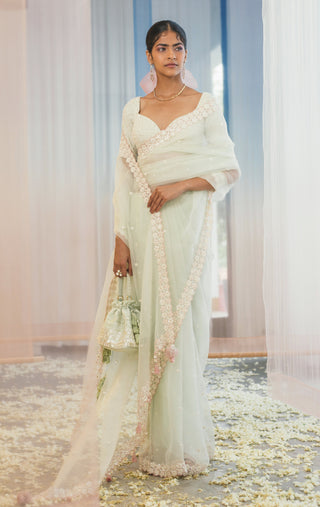 Madsam Tinzin-Meadow Mist Saree Set-INDIASPOPUP.COM