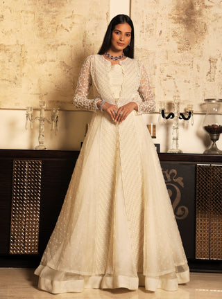 Niharika Kamani-Ivory Jacket & Bustier With Lehenga-INDIASPOPUP.COM