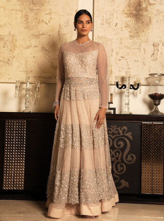 Niharika Kamani-Peach Anarkali With Skirt-INDIASPOPUP.COM