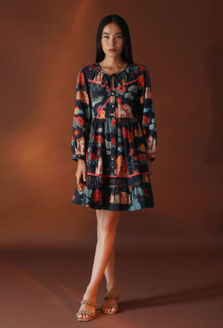 Pozruh-Juno Black Short Dress-INDIASPOPUP.COM