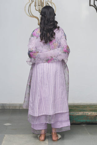 Begum Pret-Mauve Canary Kurta Set-INDIASPOPUP.COM