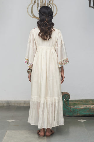 Begum Pret-Ivory Tulip Dress-INDIASPOPUP.COM