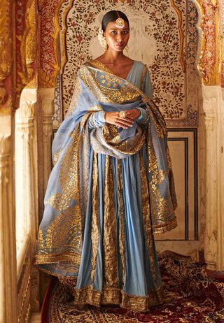 Itrh-Powder Blue Angrakha With Churidar-INDIASPOPUP.COM