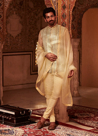 Itrh-Sea Green Organza Bundi Kurta Set-INDIASPOPUP.COM