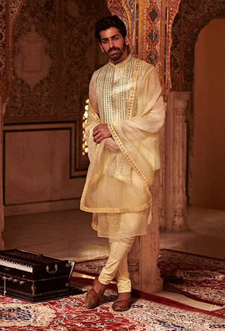 Itrh-Sea Green Organza Bundi Kurta Set-INDIASPOPUP.COM