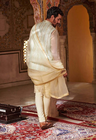 Itrh-Sea Green Organza Bundi Kurta Set-INDIASPOPUP.COM