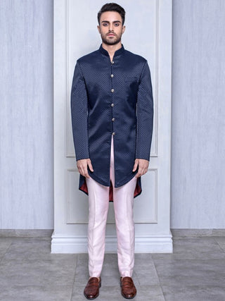 Arjun Kilachand-Indigo Quilted Fusion Jacket-INDIASPOPUP.COM