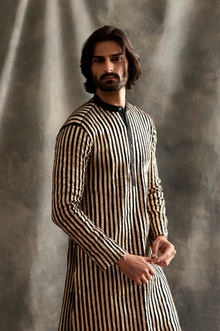 Black Linen Kurta With Pants
