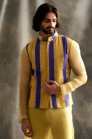 Green Blue Linen Bundi