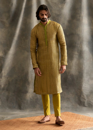 Light Green Linen Kurta Set