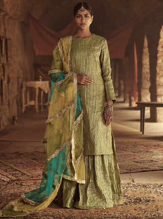 Itrh-Olive Green Eiva Garara Set-INDIASPOPUP.COM