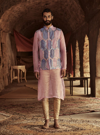 Itrh-Pink And Blue Jahangir Bundi-INDIASPOPUP.COM