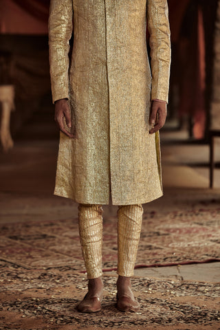 Itrh-Gold Akbar Sherwani Set-INDIASPOPUP.COM