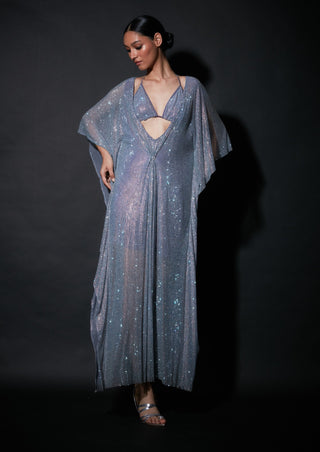 Itrh-Lilac Embellished Kaftan With Bralette-INDIASPOPUP.COM