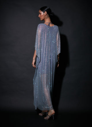 Itrh-Lilac Embellished Kaftan With Bralette-INDIASPOPUP.COM