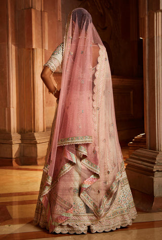 Nitika Gujral-Ivory Tafetta Lehenga Choli Set-INDIASPOPUP.COM