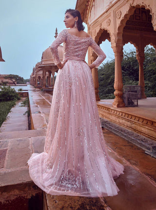 Jigar Mali-Blush Pink Gown-INDIASPOPUP.COM