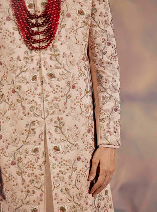 Jatin Malik-Blush Pink Embroidered Sherwani Set-INDIASPOPUP.COM