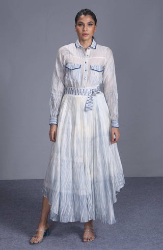 The Loom Art-Blue Iceland Skirt-INDIASPOPUP.COM