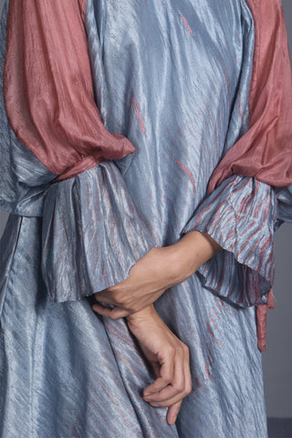 The Loom Art-Blush Teal Dress-INDIASPOPUP.COM