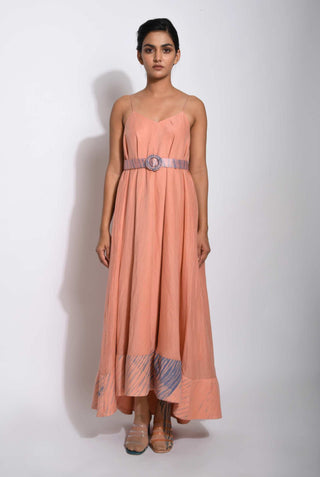 The Loom Art-Salmon Pink Dress-INDIASPOPUP.COM