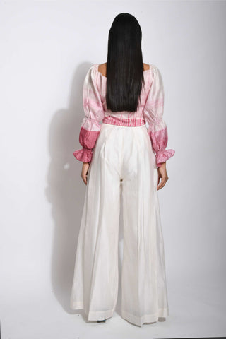 The Loom Art-White Pleated Pants-INDIASPOPUP.COM